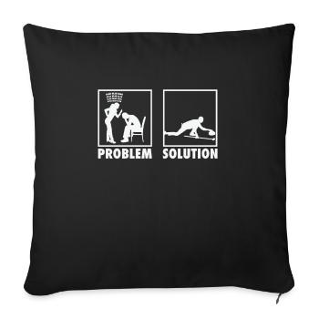 Curling Winter Sports Athletes Statement Problem - Sofa pillowcase 17,3'' x 17,3'' (45 x 45 cm) - black - Front