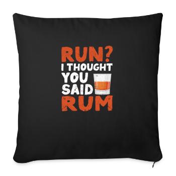 Fun Running Drink Runners Running Je pensais - Housse de coussin décorative 45 x 45 cm - noir - Devant