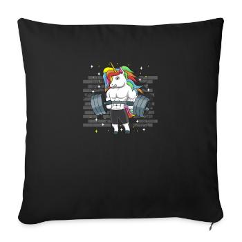 Unicorn Weightlifting Deadlift Fitness Gym - Body - Sofa pillowcase 17,3'' x 17,3'' (45 x 45 cm) - black - Front