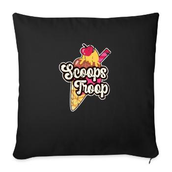 Scoops Troop -Colorful Sweet Cake Pudding Dessert - Sofa pillowcase 17,3'' x 17,3'' (45 x 45 cm) - black - Front