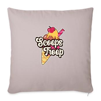 Scoops Troop -Colorful Sweet Cake Pudding Dessert - Sofa pillowcase 17,3'' x 17,3'' (45 x 45 cm) - light taupe - Front
