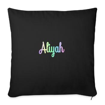 ALIYAH Rainbow Cursive minimaliste - Housse de coussin décorative 45 x 45 cm - noir - Devant