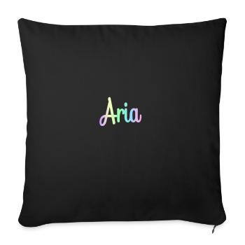 ARIA Rainbow Cursive Minimaliste - Housse de coussin décorative 45 x 45 cm - noir - Devant