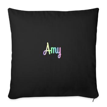 AMY Rainbow Minimalist Cursive - Sofa pillowcase 17,3'' x 17,3'' (45 x 45 cm) - black - Front