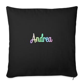 ANDREA Rainbow Cursive minimaliste - Housse de coussin décorative 45 x 45 cm - noir - Devant