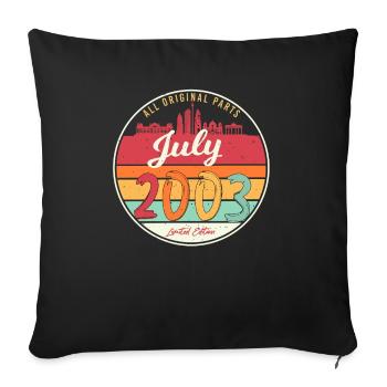 Month of birth July 2003 - Sofa pillowcase 17,3'' x 17,3'' (45 x 45 cm) - black - Front