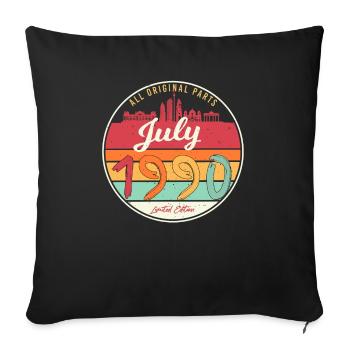 Born in July 1990 - Sofa pillowcase 17,3'' x 17,3'' (45 x 45 cm) - black - Front