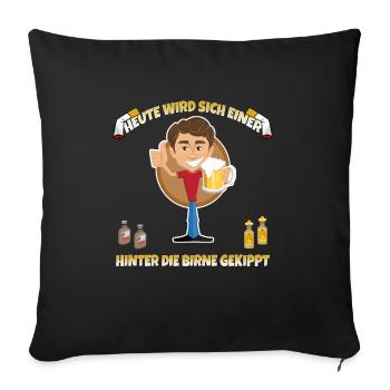 Enterrement de vie de garçon Alcool et célébration Dire - Housse de coussin décorative 45 x 45 cm - noir - Devant