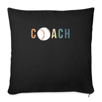 Vintage Retro Coach Baseball Shirt Geschenk - Sofakissenbezug 45 x 45 cm - Schwarz - Vorne