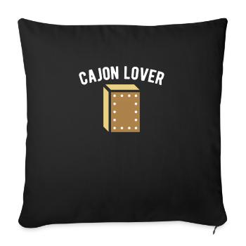 Cajon Lover Shirt Gift - Sofa pillowcase 17,3'' x 17,3'' (45 x 45 cm) - black - Front