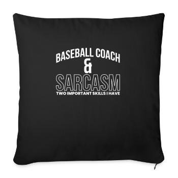 Cadeau de chemise d’entraîneur de baseball - Housse de coussin décorative 45 x 45 cm - noir - Devant