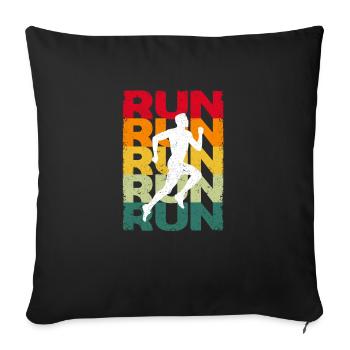 Running Retro Vintage Running Funny Jogging Runner - Sofa pillowcase 17,3'' x 17,3'' (45 x 45 cm) - black - Front