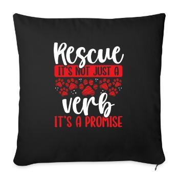 Sauvetage d’animaux Sauvetage de chiens Drôle de chat Sauveteur - Housse de coussin décorative 45 x 45 cm - noir - Devant