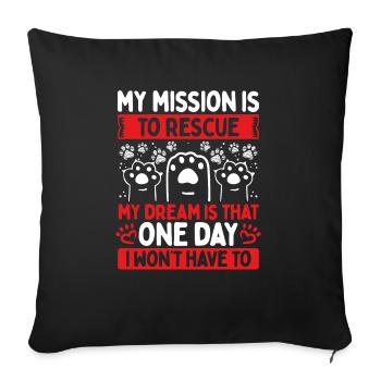 Dog Rescue Cat Rescuer Refuge Animal Rescue - Housse de coussin décorative 45 x 45 cm - noir - Devant
