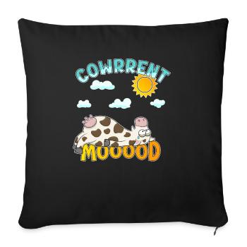 Cowrrent Mood - Comic Cow - Sofa pillowcase 17,3'' x 17,3'' (45 x 45 cm) - black - Front
