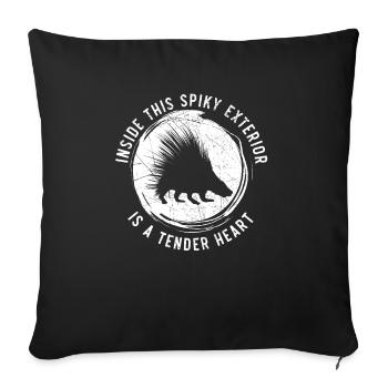 Inside This Spiky Exterior Is A Tender Heart - Sofa pillowcase 17,3'' x 17,3'' (45 x 45 cm) - black - Front