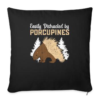 Easily Distracted By Porcupines Rodent Spine - Sofa pillowcase 17,3'' x 17,3'' (45 x 45 cm) - black - Front
