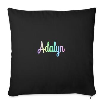 ADALYN Rainbow Cursive Minimaliste - Housse de coussin décorative 45 x 45 cm - noir - Devant