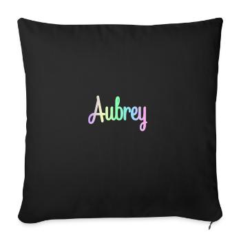 AUBREY Rainbow Cursive Minimaliste - Housse de coussin décorative 45 x 45 cm - noir - Devant
