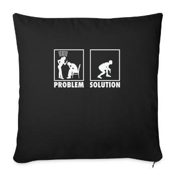 Wrestling Wrestlers Statement Problem Solution. - Sofa pillowcase 17,3'' x 17,3'' (45 x 45 cm) - black - Front