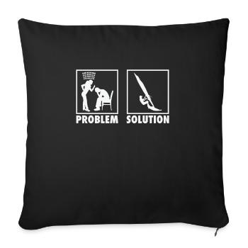 Windsurfing Windsurfer Statement Problem Solution. - Sofa pillowcase 17,3'' x 17,3'' (45 x 45 cm) - black - Front