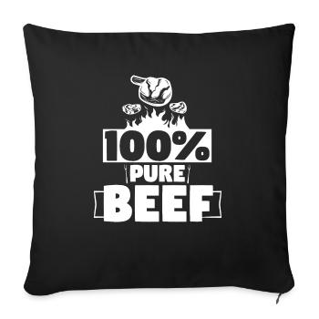 100% Pure Beef Meat Lover - Sofa pillowcase 17,3'' x 17,3'' (45 x 45 cm) - black - Front