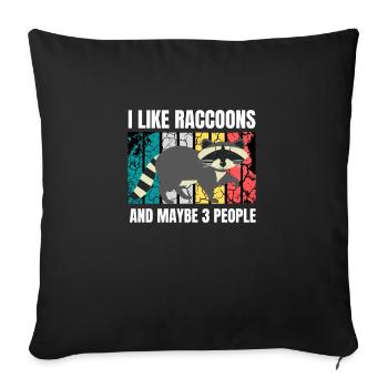Funny Raccoon Design Raccoon Lover Introvert Aest - Sofa pillowcase 17,3'' x 17,3'' (45 x 45 cm) - black - Front