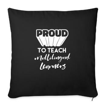 Proud to teach multilingual learners LGBTQ heart - Sofakissenbezug 45 x 45 cm - Schwarz - Vorne