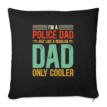 Police Proud Police Dad - Sofa pillowcase 17,3'' x 17,3'' (45 x 45 cm) - black - Front