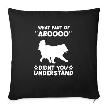 Mignon Samoyède disant Samoyed Propriétaire de chien - Housse de coussin décorative 45 x 45 cm - noir - Devant