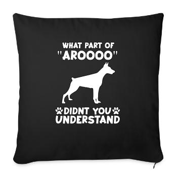 Dobermann Fan Hunde Motiv Lustig Dobermann Gassi - Sofakissenbezug 45 x 45 cm - Schwarz - Vorne