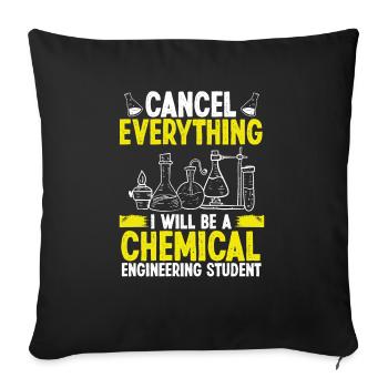 Chemical Engineering School Engineer Student - Sofa pillowcase 17,3'' x 17,3'' (45 x 45 cm) - black - Front