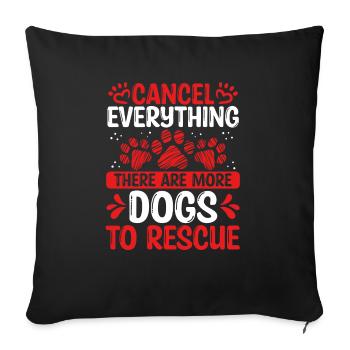 Foster Dogs Rescuer Shelter Dog Adopt Dog Drôle - Housse de coussin décorative 45 x 45 cm - noir - Devant