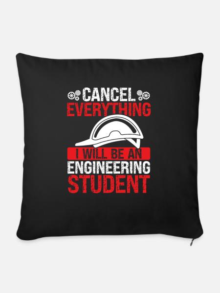 Funny Engineering Student Engineering School - Sofakissenbezug 45 x 45 cm - Schwarz