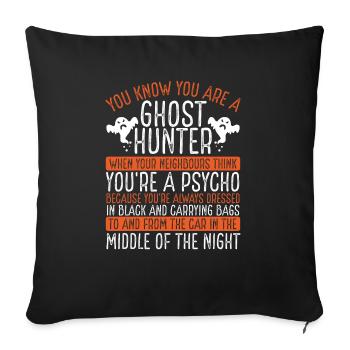Halloween Ghost Hunting Camerca Drôle de chasseur de fantômes - Housse de coussin décorative 45 x 45 cm - noir - Devant