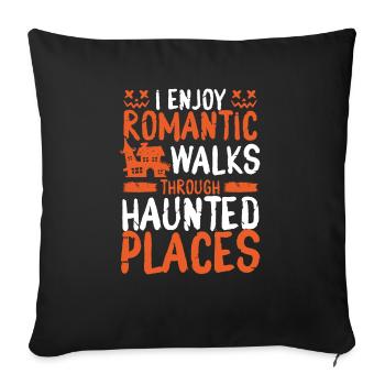 Chasse aux fantômes Lieux hantés Drôle chasseur de fantômes - Housse de coussin décorative 45 x 45 cm - noir - Devant