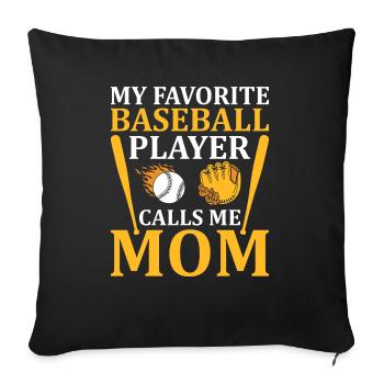 Joueur de baseball Équipe de baseball - Housse de coussin décorative 45 x 45 cm - noir - Devant