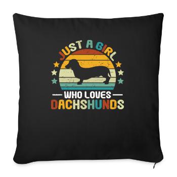 Dachshund Rough-haired Dachshund - Sofa pillowcase 17,3'' x 17,3'' (45 x 45 cm) - black - Front
