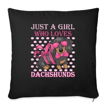 Dachshund Rough-haired Dachshund - Sofa pillowcase 17,3'' x 17,3'' (45 x 45 cm) - black - Front