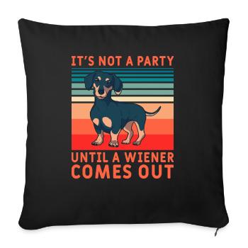Dachshund Rough-haired Dachshund - Sofa pillowcase 17,3'' x 17,3'' (45 x 45 cm) - black - Front
