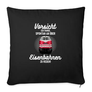 Eisenbahn Shirt Lok Lokomotive V 180 - Sofakissenbezug 45 x 45 cm - Schwarz - Vorne