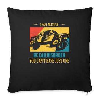 J’ai plusieurs RC Car Disorder Modèle de voiture - Housse de coussin décorative 45 x 45 cm - noir - Devant