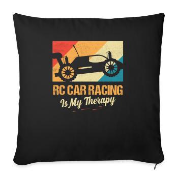 RC Car Racing Is My Therapy Model Car Remote Cont - Sofa pillowcase 17,3'' x 17,3'' (45 x 45 cm) - black - Front