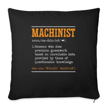 Machiniste Machine Artisan Fabricant CNC - Housse de coussin décorative 45 x 45 cm - noir - Devant