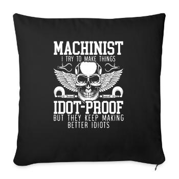 Machiniste Machine Artisan Fabricant CNC - Housse de coussin décorative 45 x 45 cm - noir - Devant