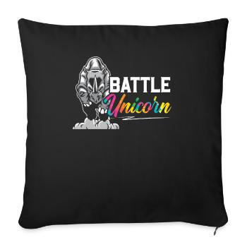 Battle Unicorn Rhinocerus Wildlife Herbivore Rhino - Sofa pillowcase 17,3'' x 17,3'' (45 x 45 cm) - black - Front