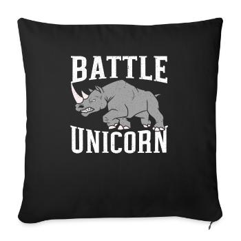 Battle Unicorn Rhinocerus Wildlife Herbivore Rhino - Sofa pillowcase 17,3'' x 17,3'' (45 x 45 cm) - black - Front