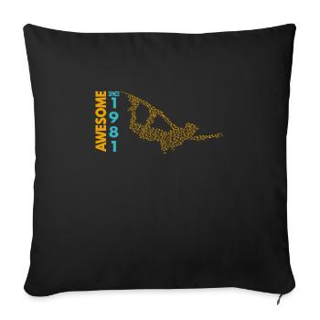 Génial depuis 1981. Wakeboard Lifestyle - Housse de coussin décorative 45 x 45 cm - noir - Devant
