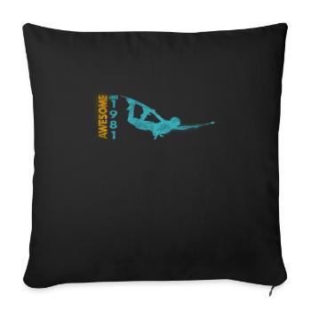 Génial depuis 1981. Wakeboard Lifestyle - Housse de coussin décorative 45 x 45 cm - noir - Devant