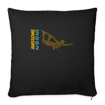 Awesome since 2002. Wakeboard Lifestyle - Sofa pillowcase 17,3'' x 17,3'' (45 x 45 cm) - black - Front